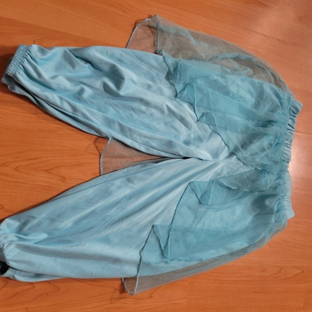 Blue Sheer Overlay Pants